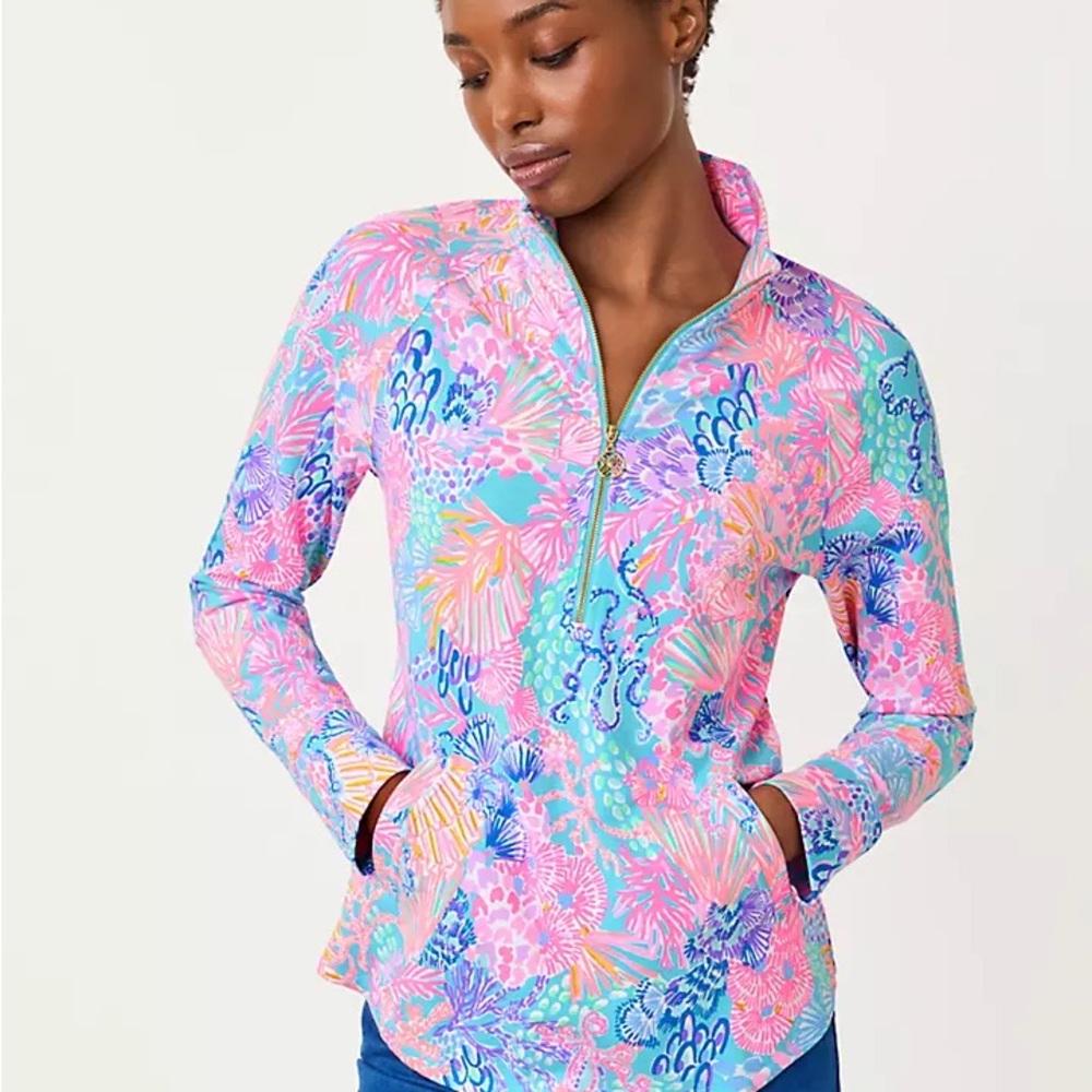Lilly Pulitzer Popover Jacket Splendor in the Sand size Large